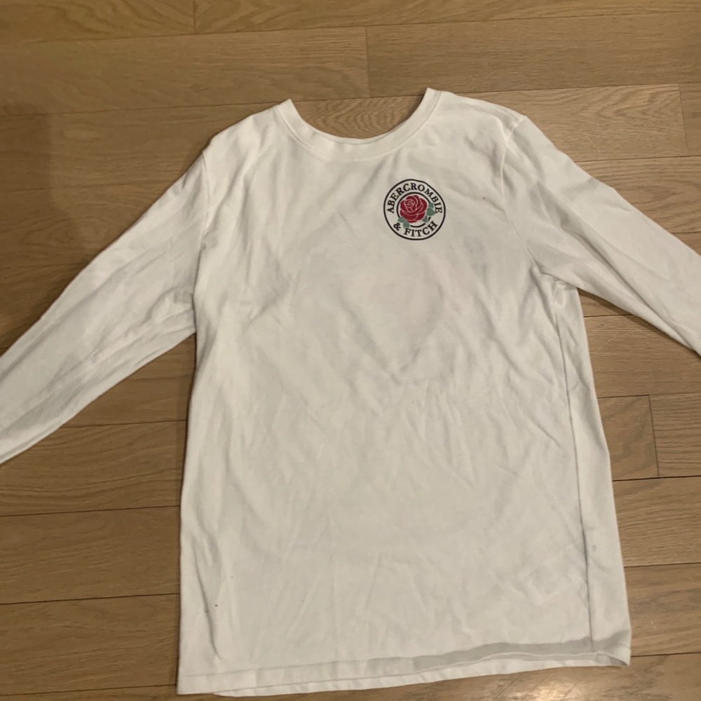 White Long-Sleeve Abercrombie Kids
